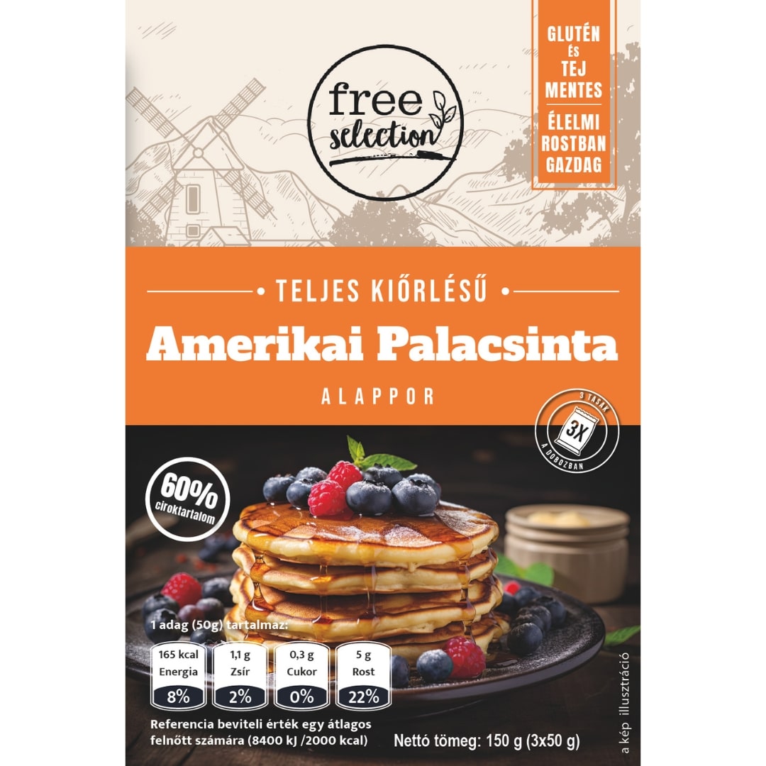 Teljes kiőrlésű Amerikai palacsinta alappor 3x50g